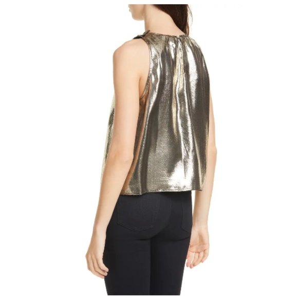 Dolan Gold Prasong Silk High Neck Ruffle Tank - Picture 15 of 16